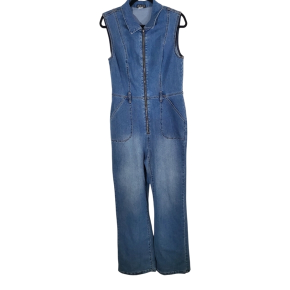 VENUS Denim wide-leg jumpsuit Size 12 - Picture 1 of 7